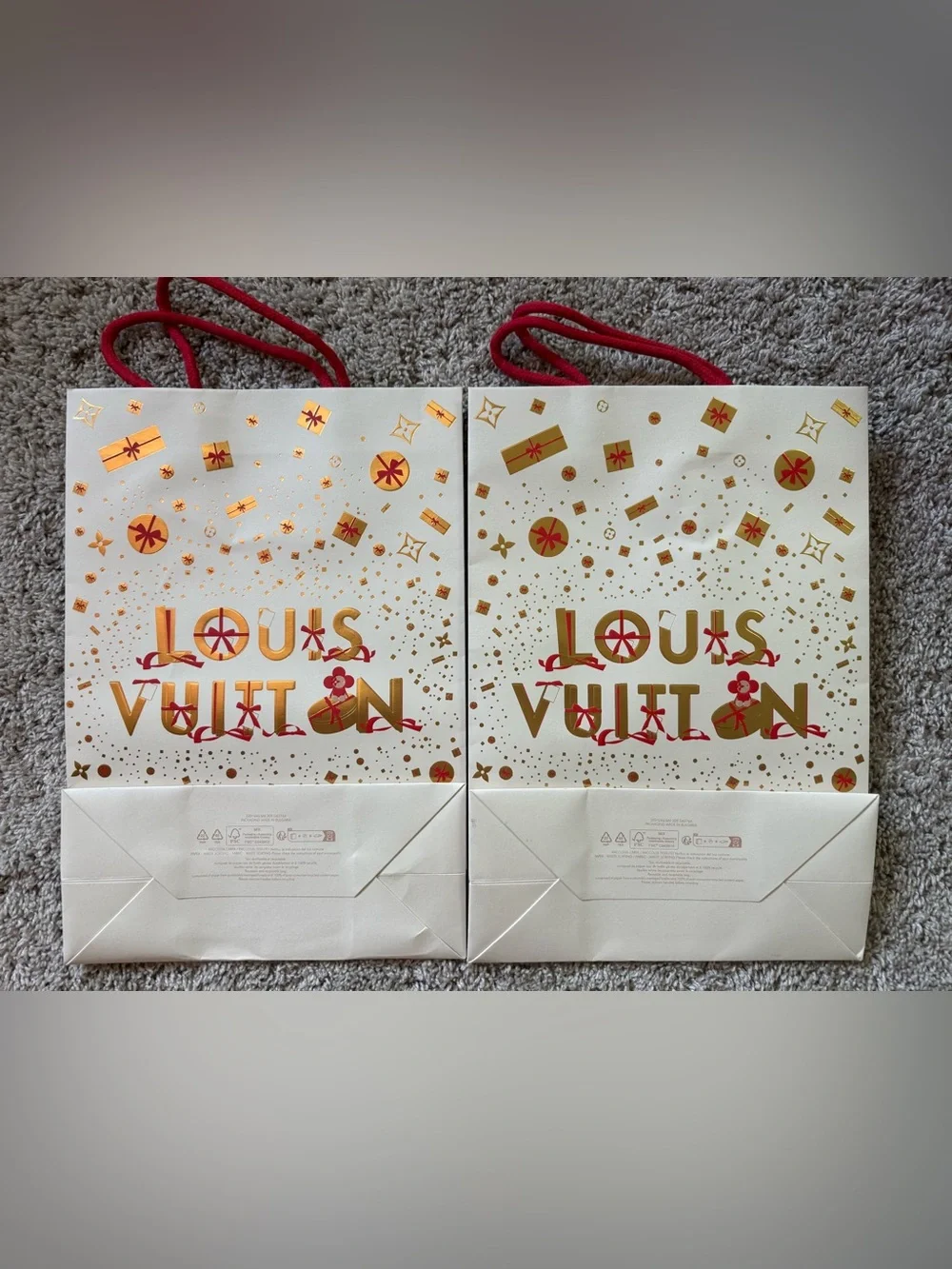 Authentic Louis Vuitton Vivienne 2023 Holiday Shopping Bag 14x9.75x4.25 Set